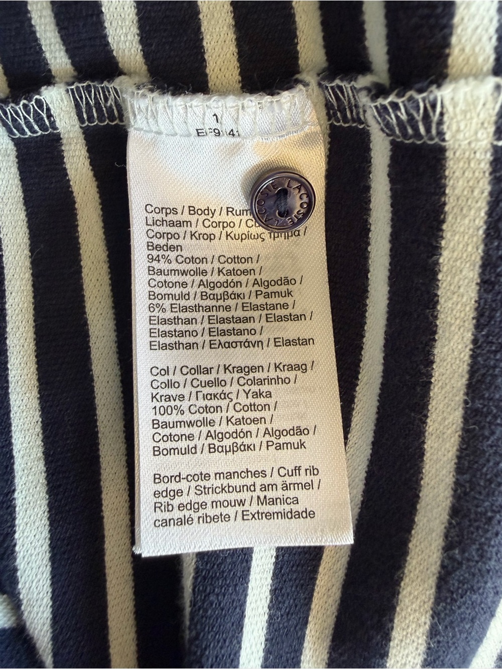 Lacoste Striped Polo Dress EU 40 US 8 Navy White Cotton Preppy Summer Casual - Picture 8 of 9